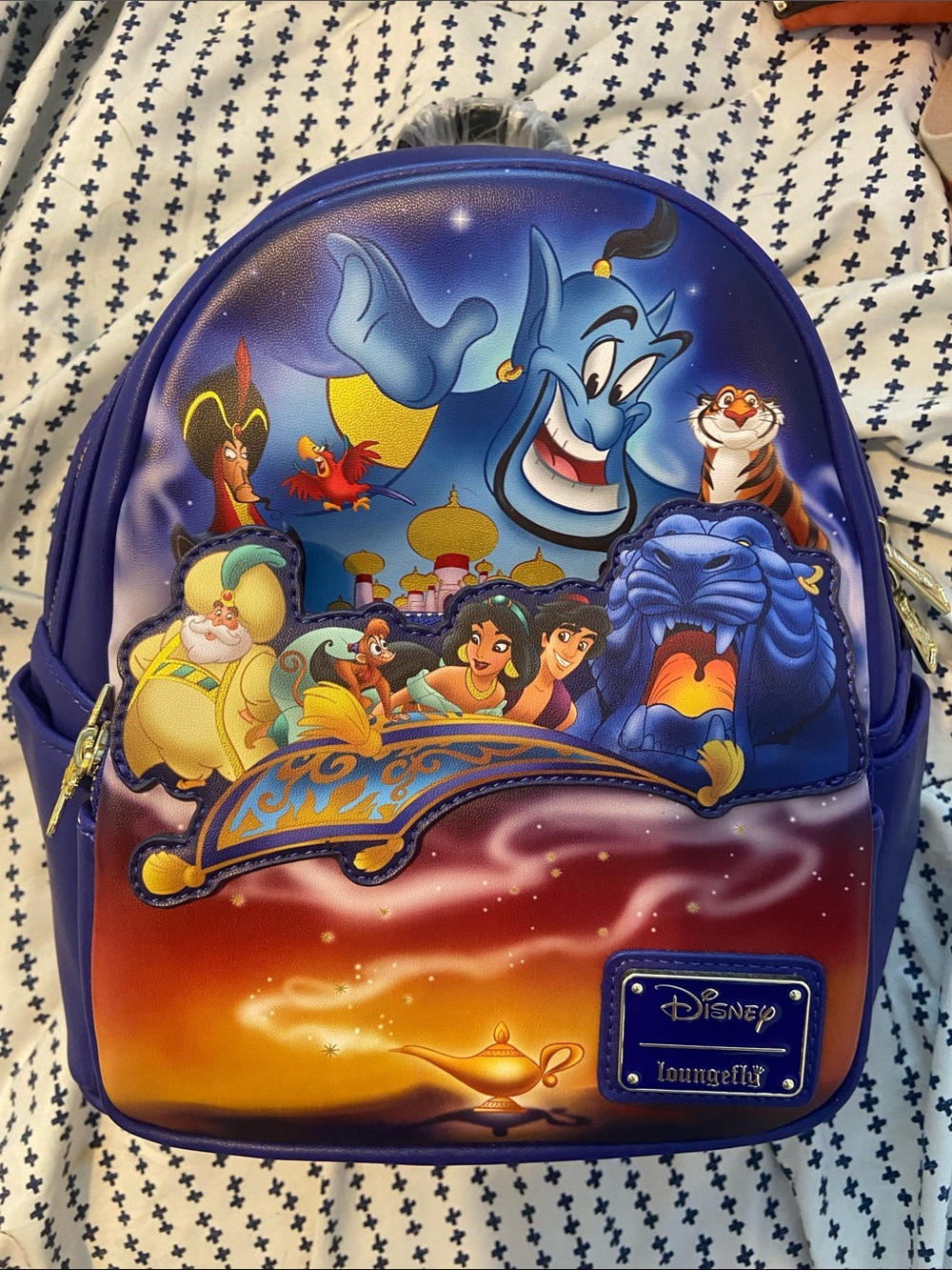 Loungefly Blue and Purple Aladdin Kids Backpack